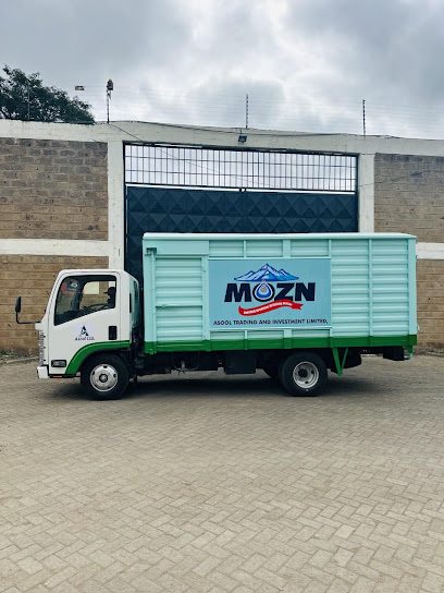 Asool Ltd. delivery truck branded with Mozn water at the Nairobi factory